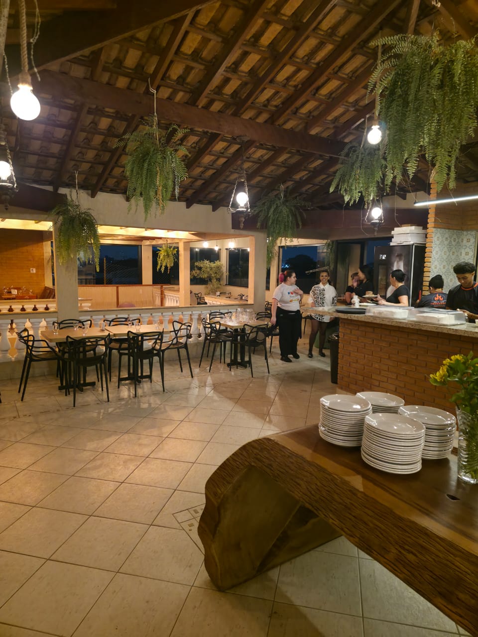 Área de buffet noturna